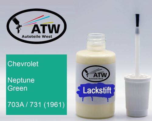 Chevrolet, Neptune Green, 703A / 731 (1961): 20ml Lackstift, von ATW Autoteile West.